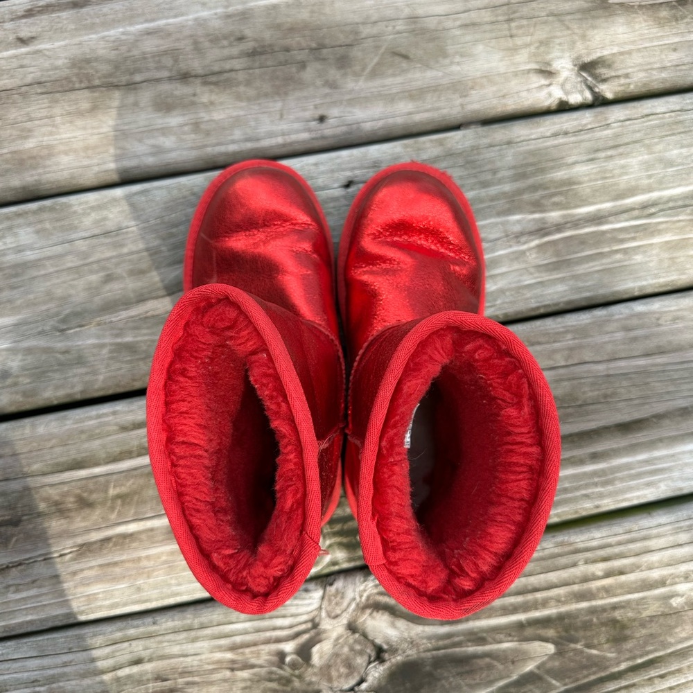 UGG Red Plush Comfort Slippers